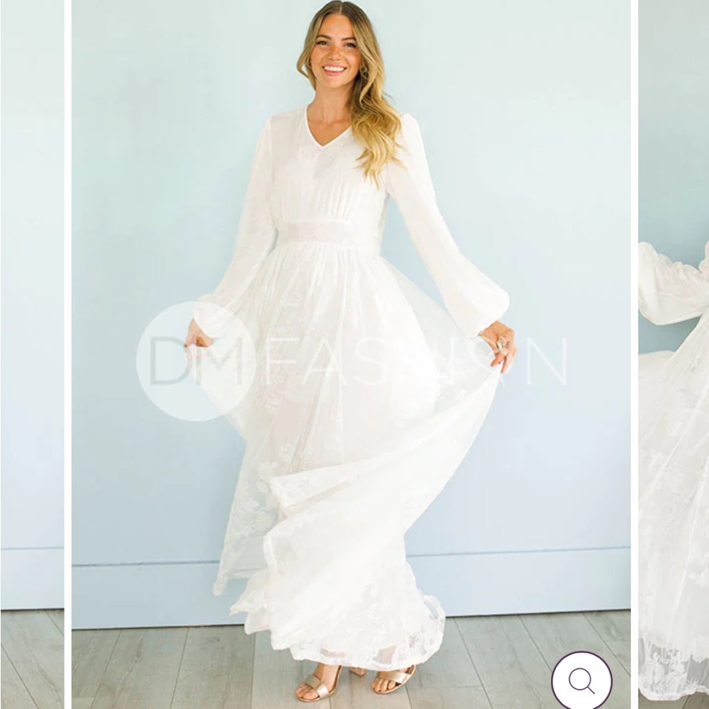 White Maxi Dress with Pockets Size Large
